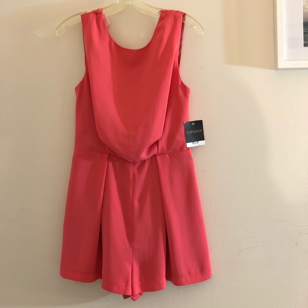 Topshop Romper - pink with lace back